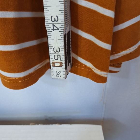 Yarn & Sea Women's Dress Size 1X Rust White Striped Stretch 3/4 Sleeves - Picture 7 of 7